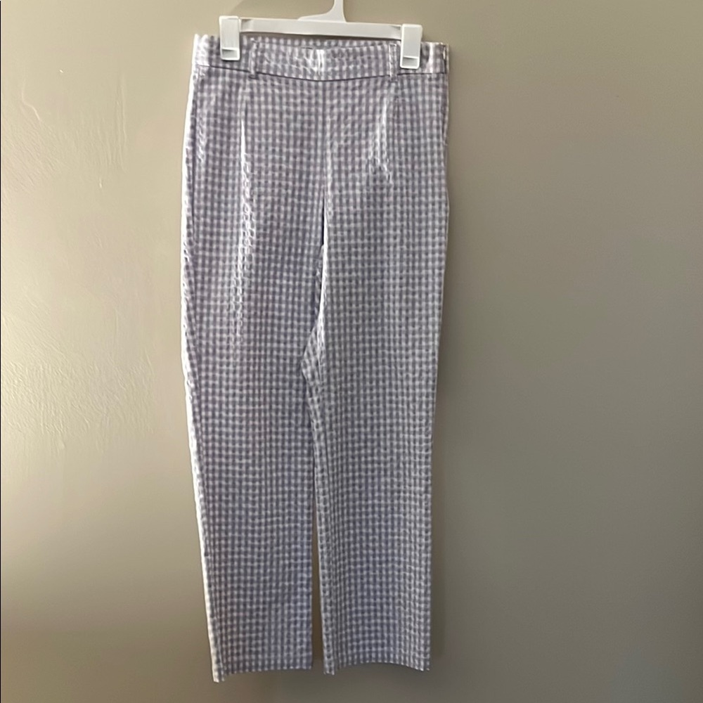 Zara Purple and White Tailored Trousers